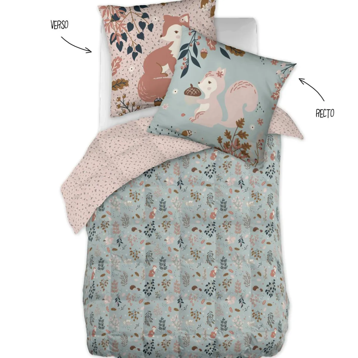 L'EFFET PAPILLON Couette imprimée enfant et sa taie d'oreiller (140 x 200 cm) Tamia Multicolore Clearance