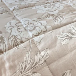 EMINZA Couette imprimée et une taie d'oreiller coton (140 x 200 cm) Lara Beige Best