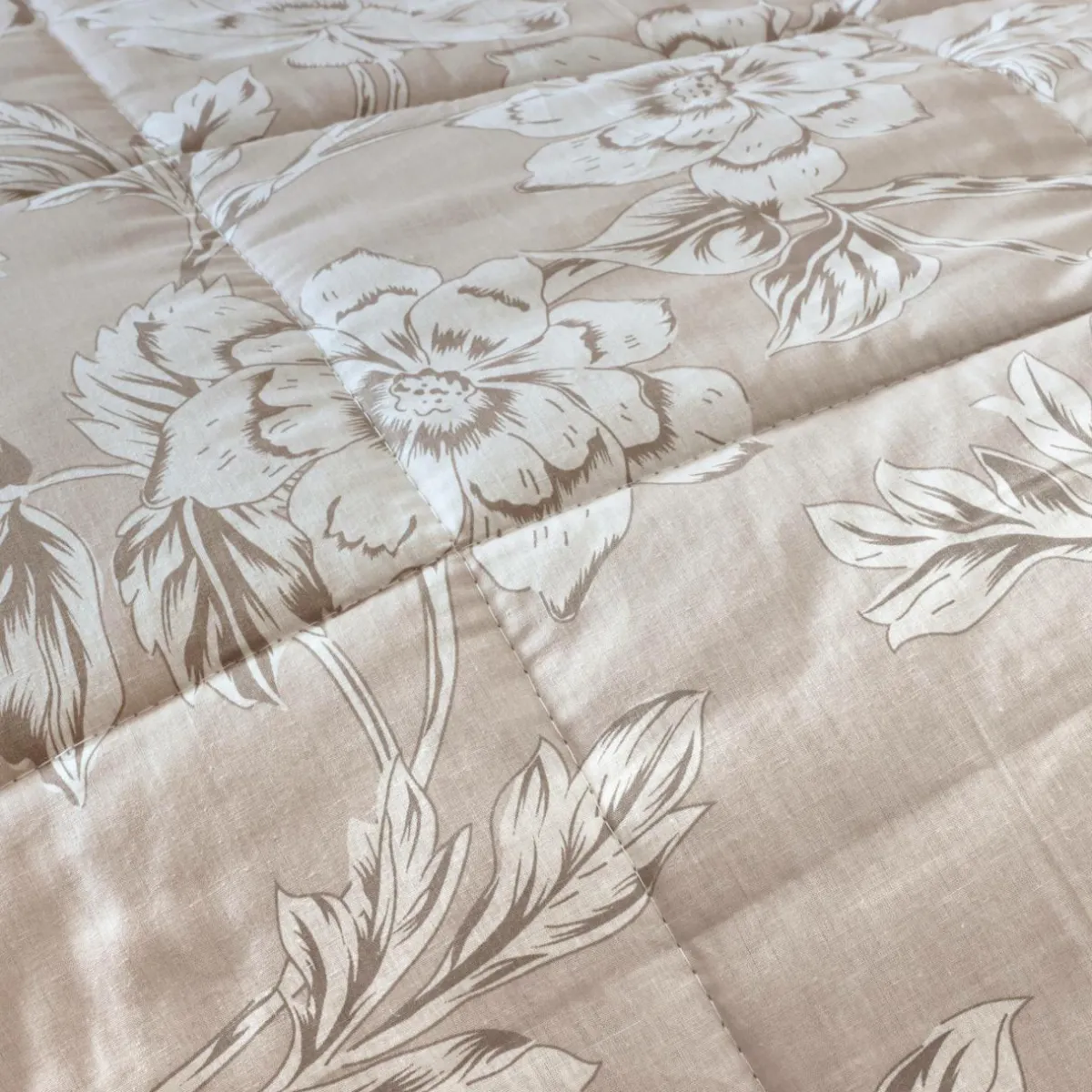 EMINZA Couette imprimée et une taie d'oreiller coton (140 x 200 cm) Lara Beige Best