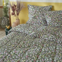 L'EFFET PAPILLON Couette imprimée tempérée (140 x 200 cm) et une taie coton Myosotis Multicolore Discount
