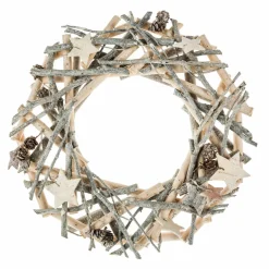 Feeric Lights & Christmas Couronne de Noël branchage (D30 cm) Bois Naturel
