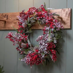 KAEMINGK Couronne de Noël (D40 cm) Epinea Vert enneigé Rouge Online