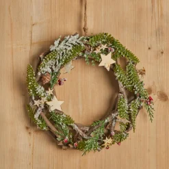 Feeric Lights & Christmas Couronne de Noël (D32 cm) Greywood et nature Vert Online