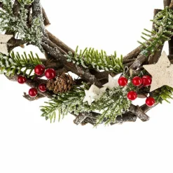Feeric Lights & Christmas Couronne de Noël (D32 cm) Greywood et nature Vert Online