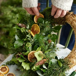KAEMINGK Couronne de Noël en paille (D30 cm) à décorer Naturel New