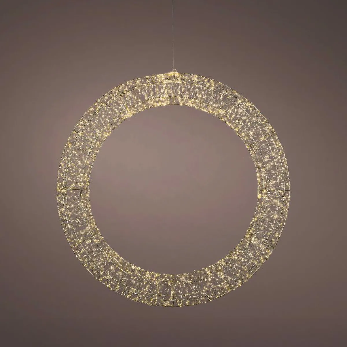 KAEMINGK Couronne de Noël Géante lumineuse Micro 1800 LED (D116 cm) Éclats et blanc chaud Argent Outlet