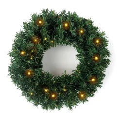 EMINZA Couronne de Noël lumineuse (D40 cm) Royal Vert et blanc chaud Sapin vert lumineux Hot