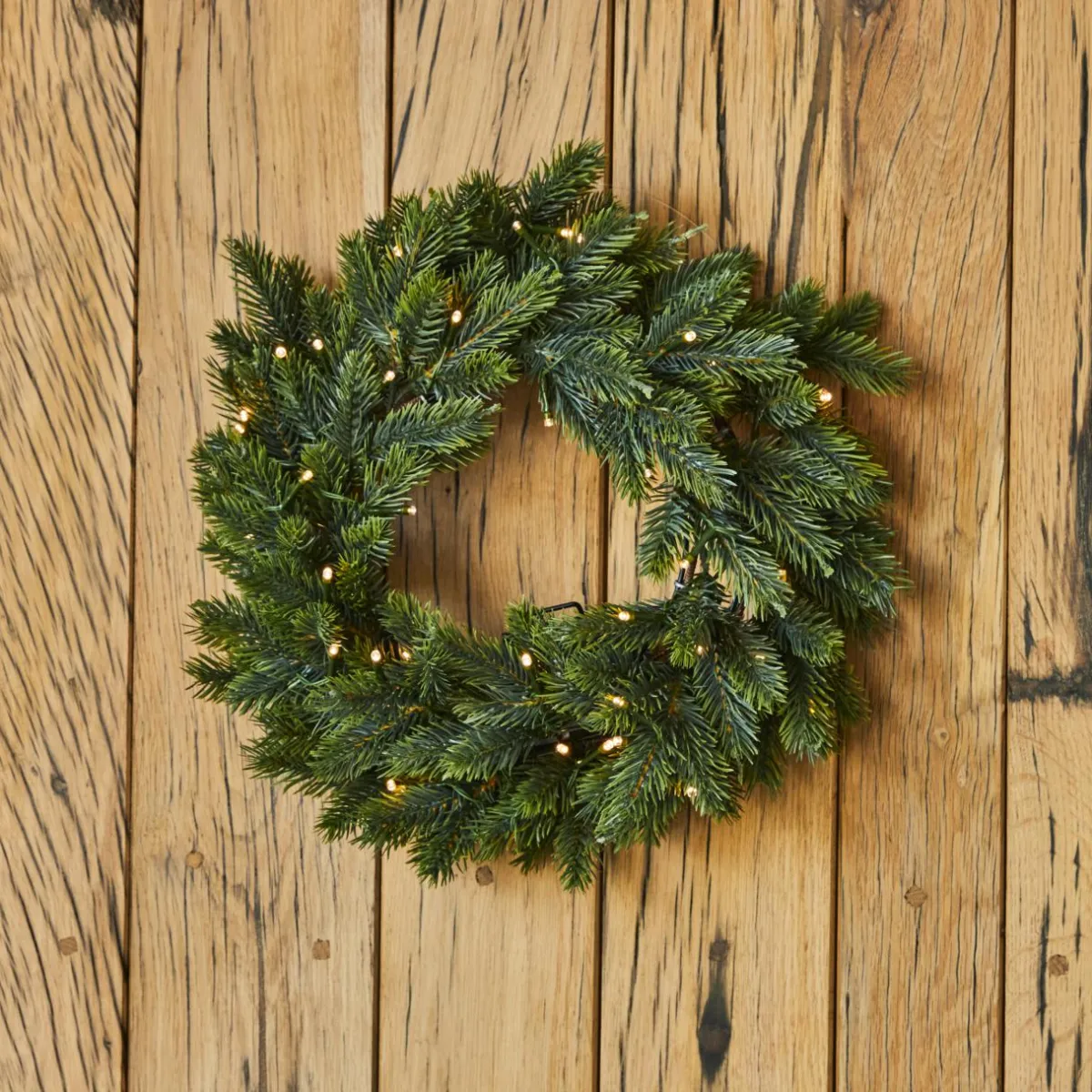 EMINZA Couronne de Noël lumineuse (D50 cm) Glorious Vert et blanc chaud Sapin vert lumineux Best