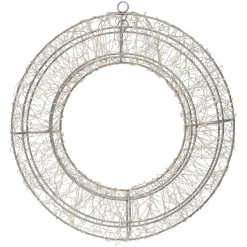 KOOPMAN Couronne de Noël lumineuse 500 micro LED (D38 cm) Star Light et blanc froid Argent New