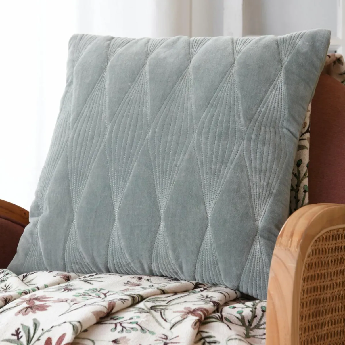 LOVELY CASA Coussin carré (40 cm) Naomie Vert Jade New