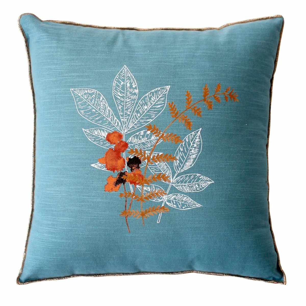 ENJOY HOME Coussin carré (40 cm) Vegetalis motif Bleu lagon Bleu clair Hot