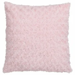 ATMOSPHERA Coussin carré (45 x 45 cm) Bouclée Rose Rose poudré Discount