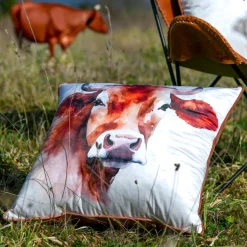 STOF Coussin carré (50 x 50 cm) Fernande Marron Cognac Outlet