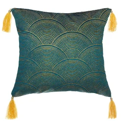 ATMOSPHERA Coussin carré (40 x 40 cm) Glitter Bleu canard Best