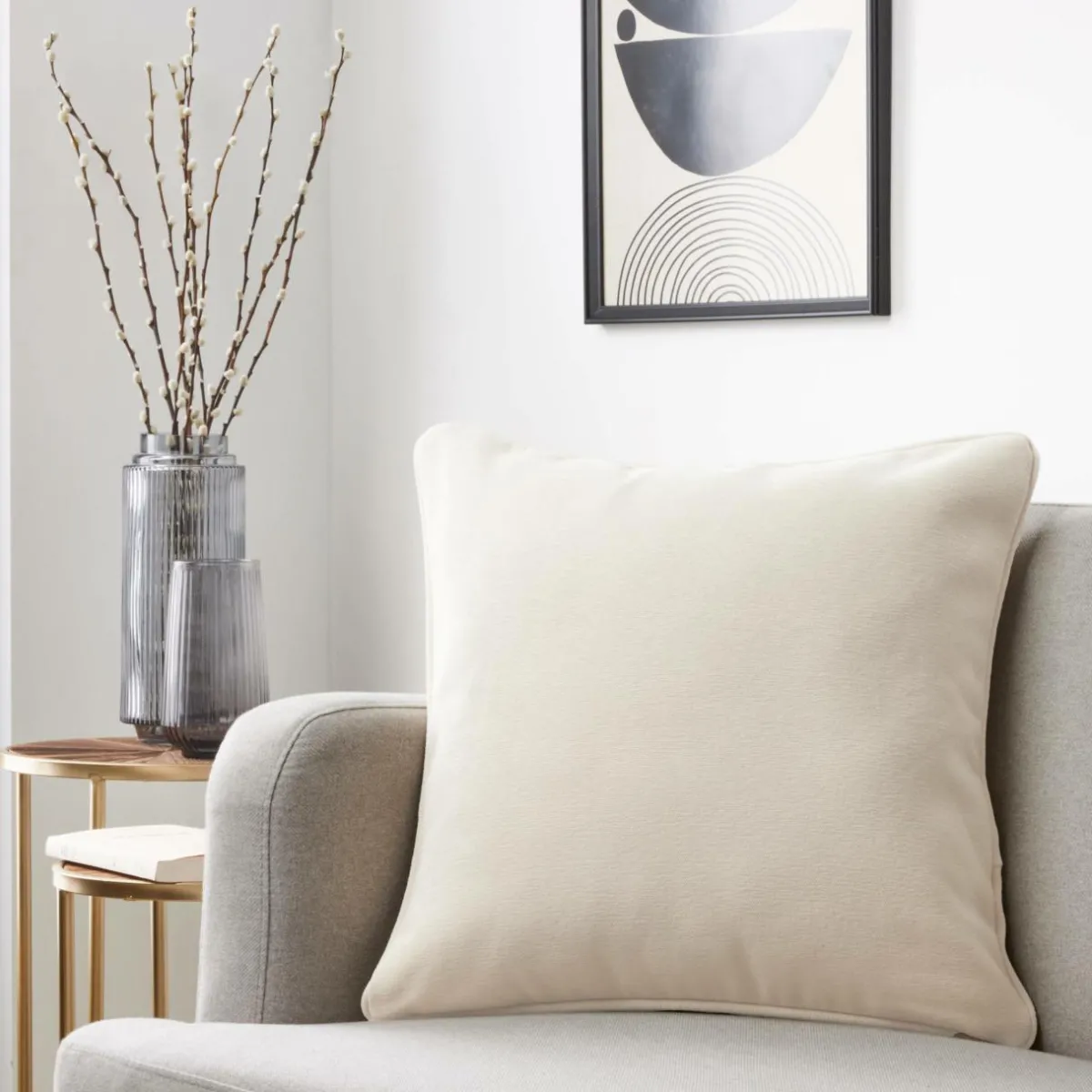 EMINZA Coussin carré (50 x 50 cm) Minuit sable Beige New