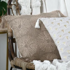 LOVELY CASA Coussin carré coton (40 cm) Sultan Marron Online