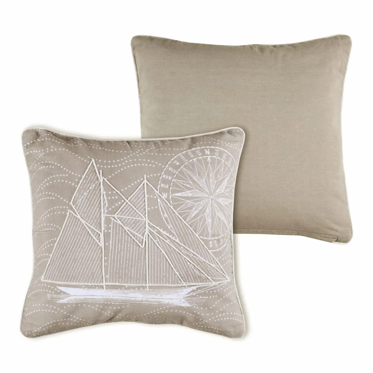 LOVELY CASA Coussin carré coton (40 cm) Yacht Gris Best