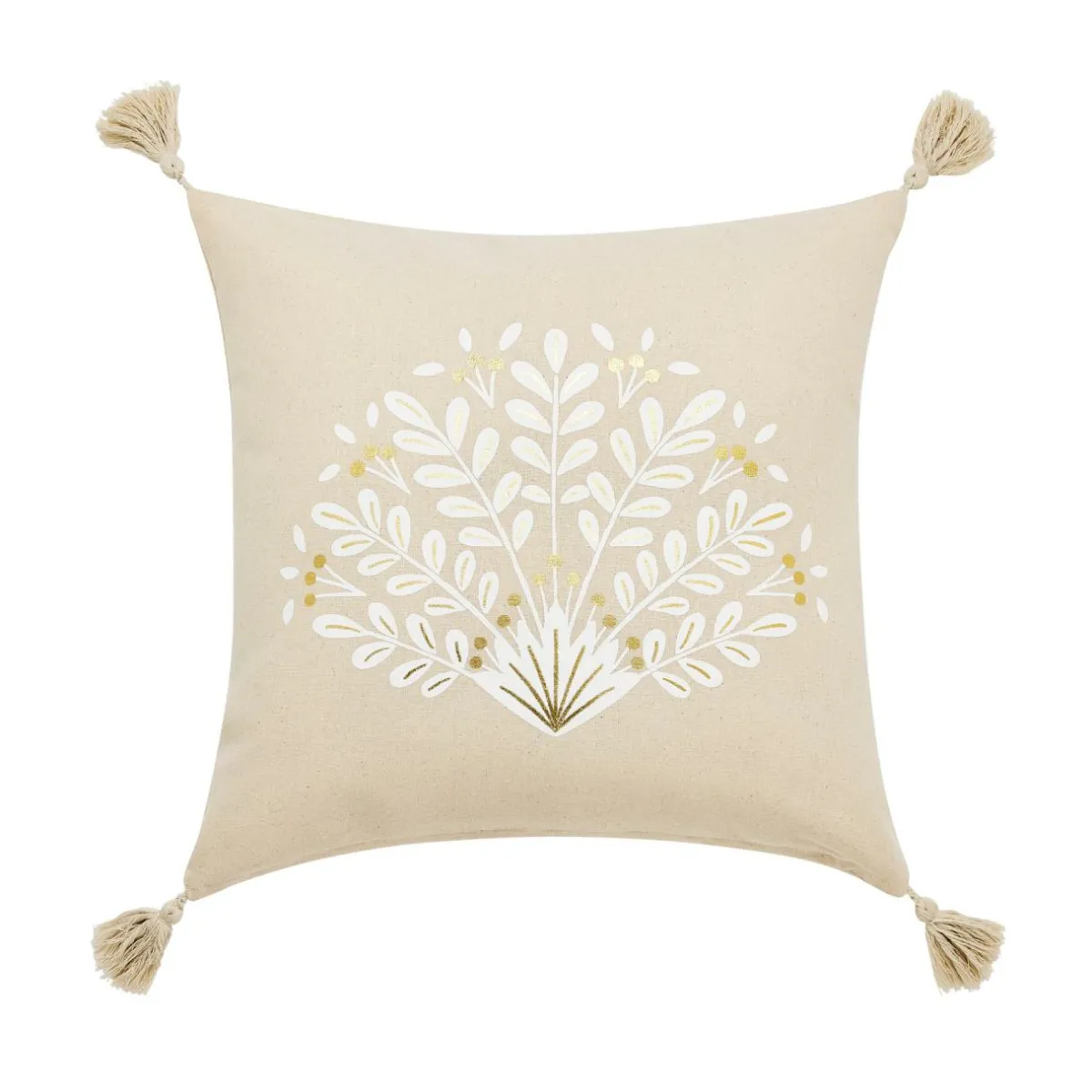 douceur d'intu017drieur Coussin carré coton (45 x 45 cm) Majestia Beige Outlet