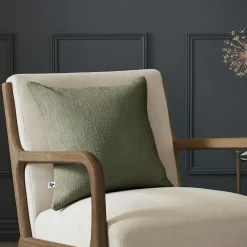 L'EFFET PAPILLON Coussin carré coton (45 x 45 cm) Sixtine Vert romarin
