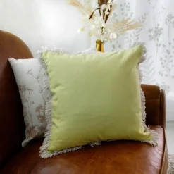 ENJOY HOME Coussin carré coton (40 x 40 cm) Herbier uni Vert tilleul