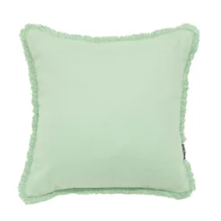 EMINZA Coussin carré coton (45 x 45 cm) Pixel franges Vert menthe New