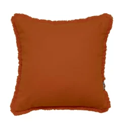 EMINZA Coussin carré coton (45 x 45 cm) Pixel franges Terracotta Outlet