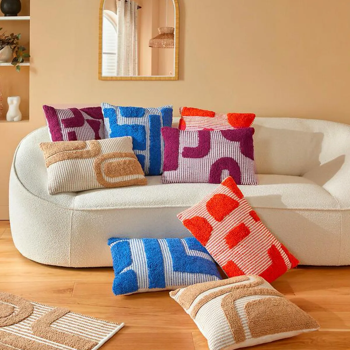 Atmosphera, cru017dateur d'intu017drieur Coussin carré coton (50 x 50 cm) Poppy Violet Best