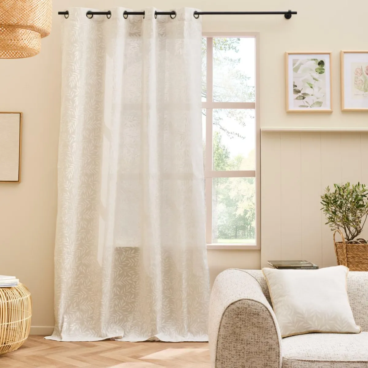 douceur d'intu017drieur Coussin carré coton (45 x 45 cm) Naya Beige Online