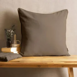 EMINZA Coussin carré coton (60 x 60 cm) Pixel Taupe Discount