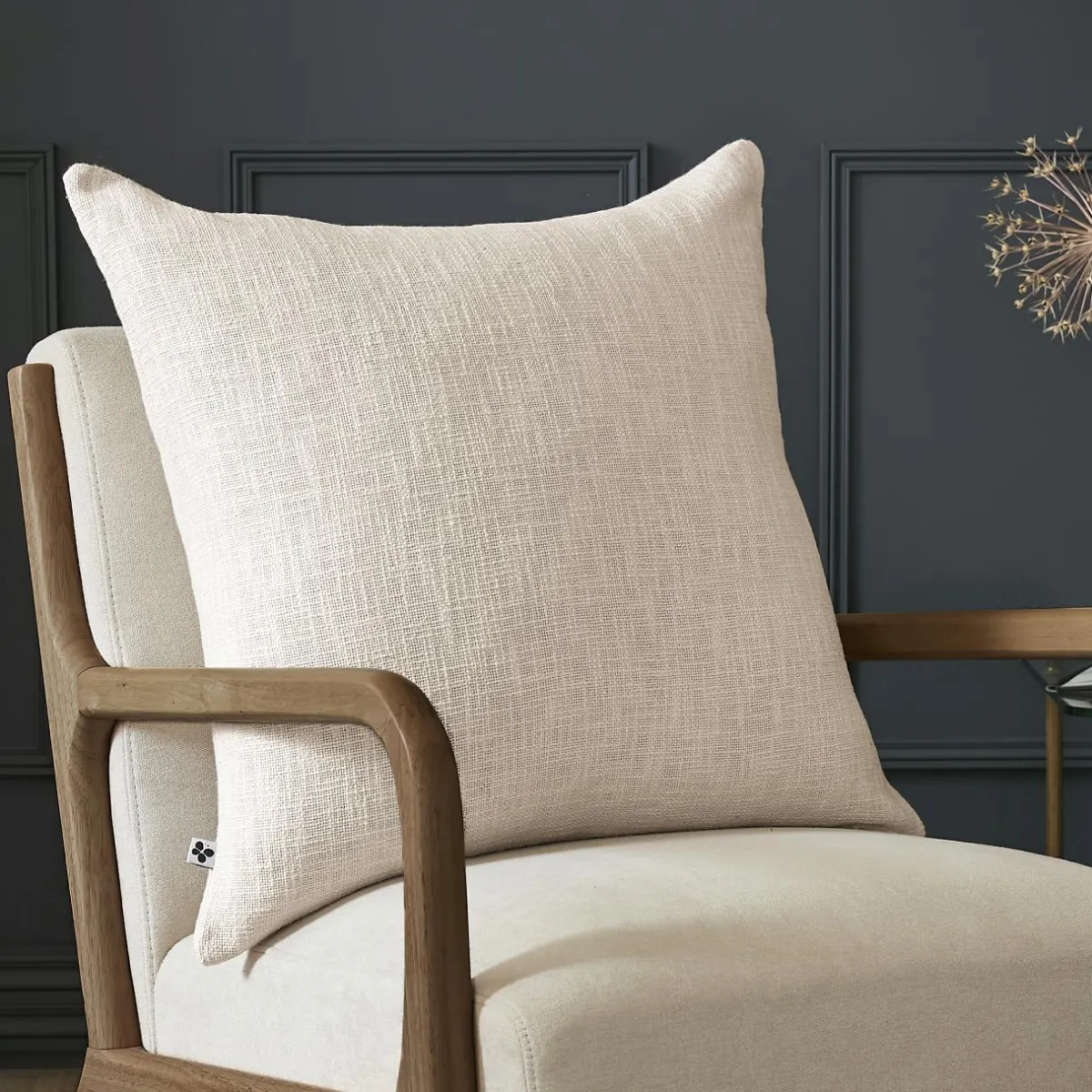 L'EFFET PAPILLON Coussin carré coton (60 x 60 cm) Sixtine Beige Online