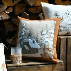 STOF Coussin carré coton (45 x 45 cm) Wildforest Ecru Best