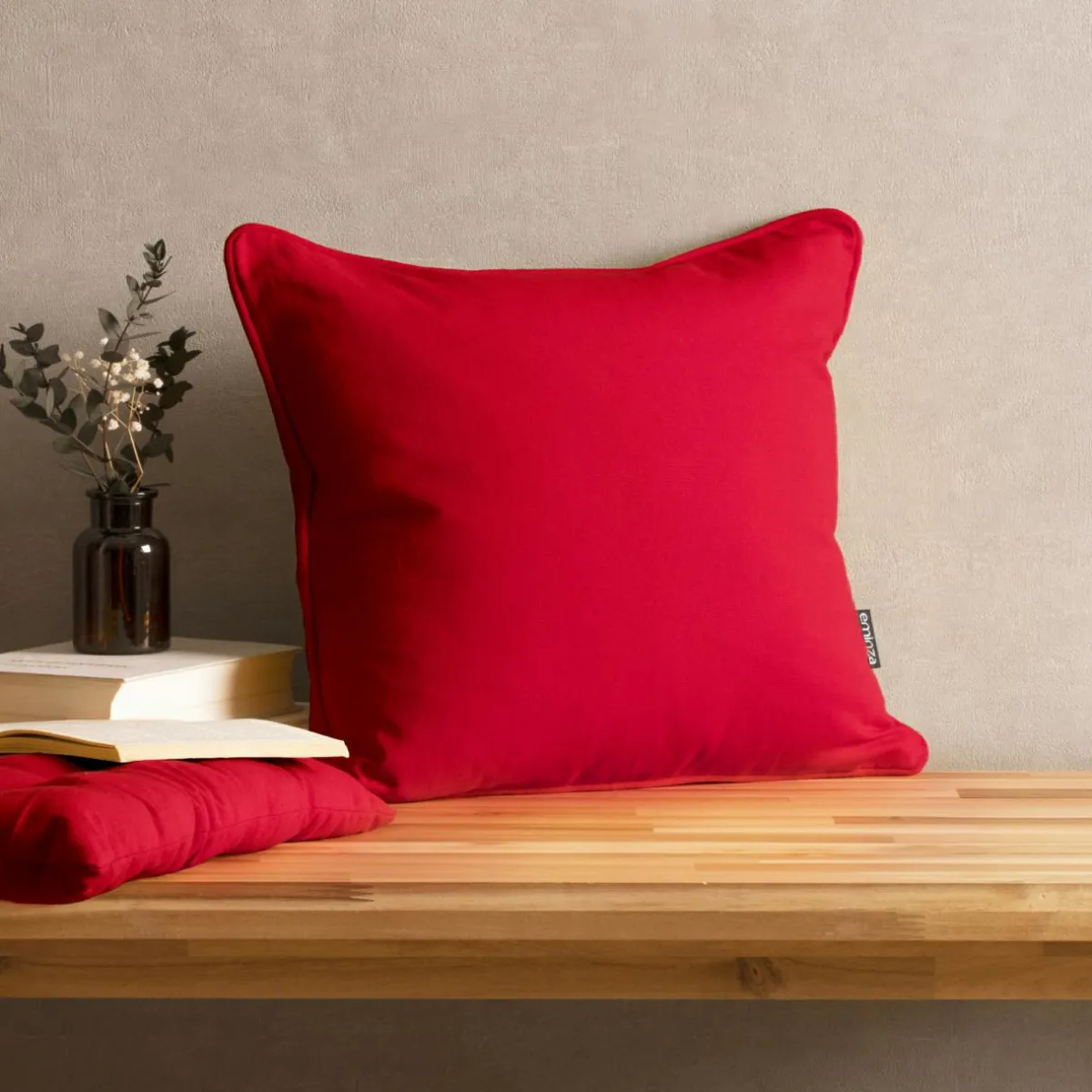 EMINZA Coussin carré coton (40 x 40 cm) Pixel Rouge Clearance