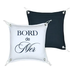 STOF Coussin carré coton (45 x 45 cm) Bordemer Blanc Hot