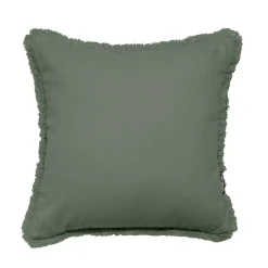 EMINZA Coussin carré coton (45 x 45 cm) Pixel franges Vert kaki