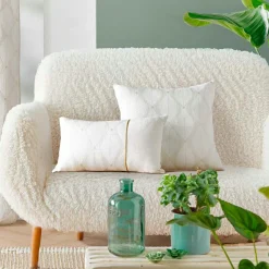 douceur d'intu017drieur Coussin carré coton (45 x 45 cm) Maho Blanc Discount