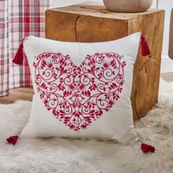 EMINZA Coussin carré coton (40 x 40 cm) Megeve Rouge Online