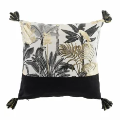 COTON d'intu017drieur Coussin carré coton (40 x 40 cm) Karaba Noir