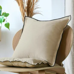 STOF Coussin carré coton (45 x 45 cm) Helios Ecru Clearance