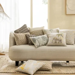 douceur d'intu017drieur Coussin carré coton (45 x 45 cm) Willo Ecru Sale