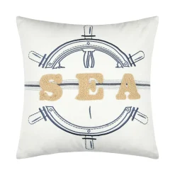 STOF Coussin carré coton (45 x 45 cm) Maritime Bleu marine Sale