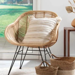 douceur d'intu017drieur Coussin carré coton (40 x 40 cm) Atlas Beige