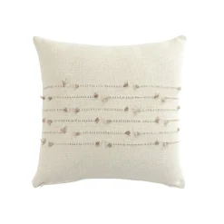 douceur d'intu017drieur Coussin carré coton (40 x 40 cm) Golden sunset Blanc Hot