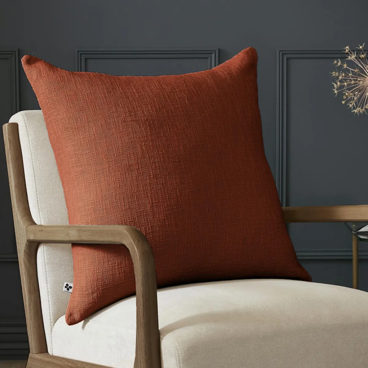 L'EFFET PAPILLON Coussin carré coton (60 x 60 cm) Sixtine Terracotta Online