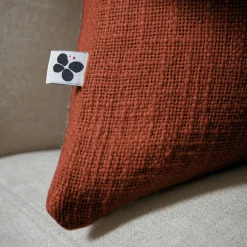 L'EFFET PAPILLON Coussin carré coton (60 x 60 cm) Sixtine Terracotta Online