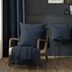 L'EFFET PAPILLON Coussin carré coton (45 x 45 cm) Sixtine Bleu nuit Hot