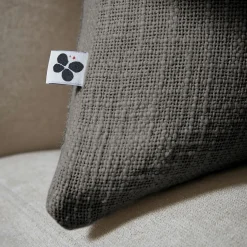 L'EFFET PAPILLON Coussin carré coton (45 x 45 cm) Sixtine Gris ardoise Gris foncé New