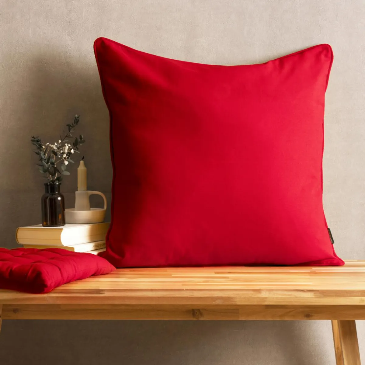 EMINZA Coussin carré coton (60 x 60 cm) Pixel Rouge Outlet