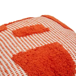 Atmosphera, cru017dateur d'intu017drieur Coussin carré coton (50 x 50 cm) Poppy Orange Outlet