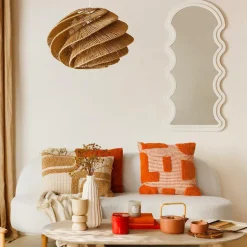 Atmosphera, cru017dateur d'intu017drieur Coussin carré coton (50 x 50 cm) Poppy Orange Outlet