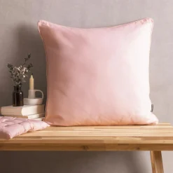 EMINZA Coussin carré coton (60 x 60 cm) Pixel Rose poudré Outlet